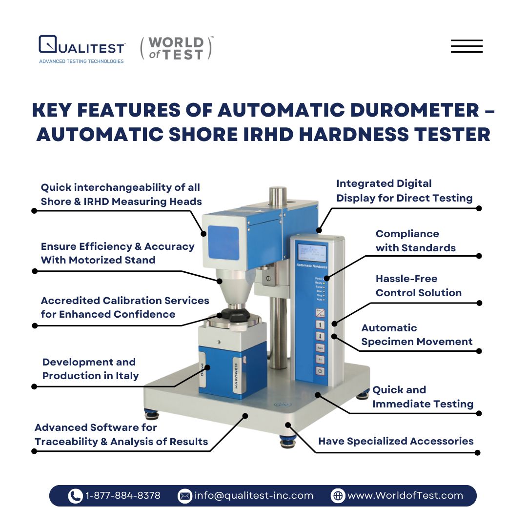 Fitur Utama Durometer Otomatis – Penguji Kekerasan IRHD Shore Otomatis