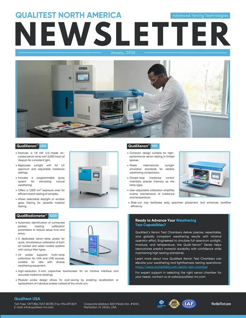 Complete Lineup of Qualitest’s Xenon Test Chambers