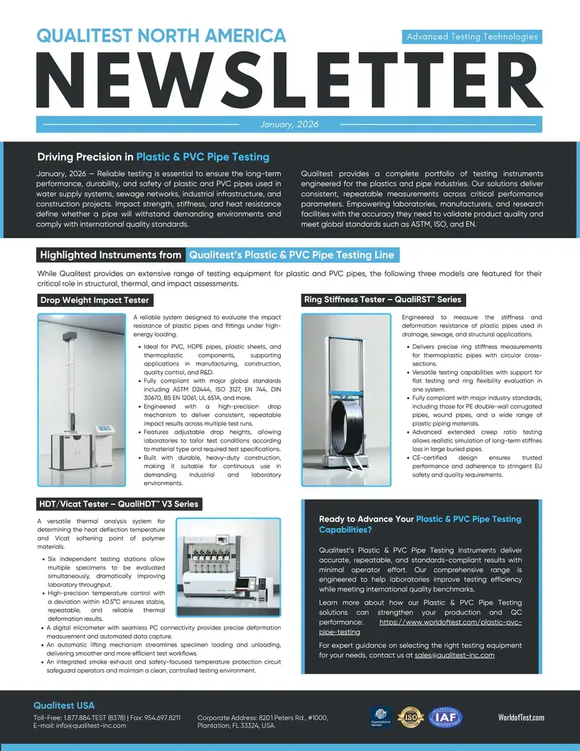 Driving Precision in Plastic & PVC Pipe Testing - Qualitest