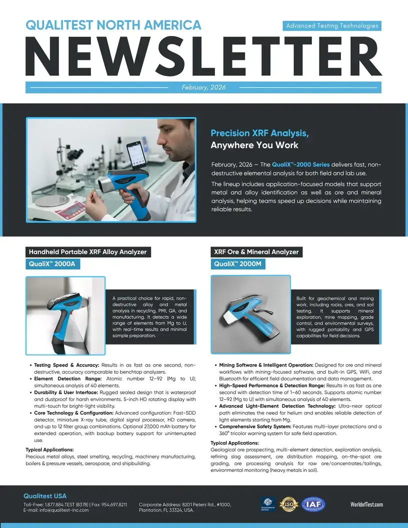 Precision XRF Analysis, Anywhere You Work - Qualitest