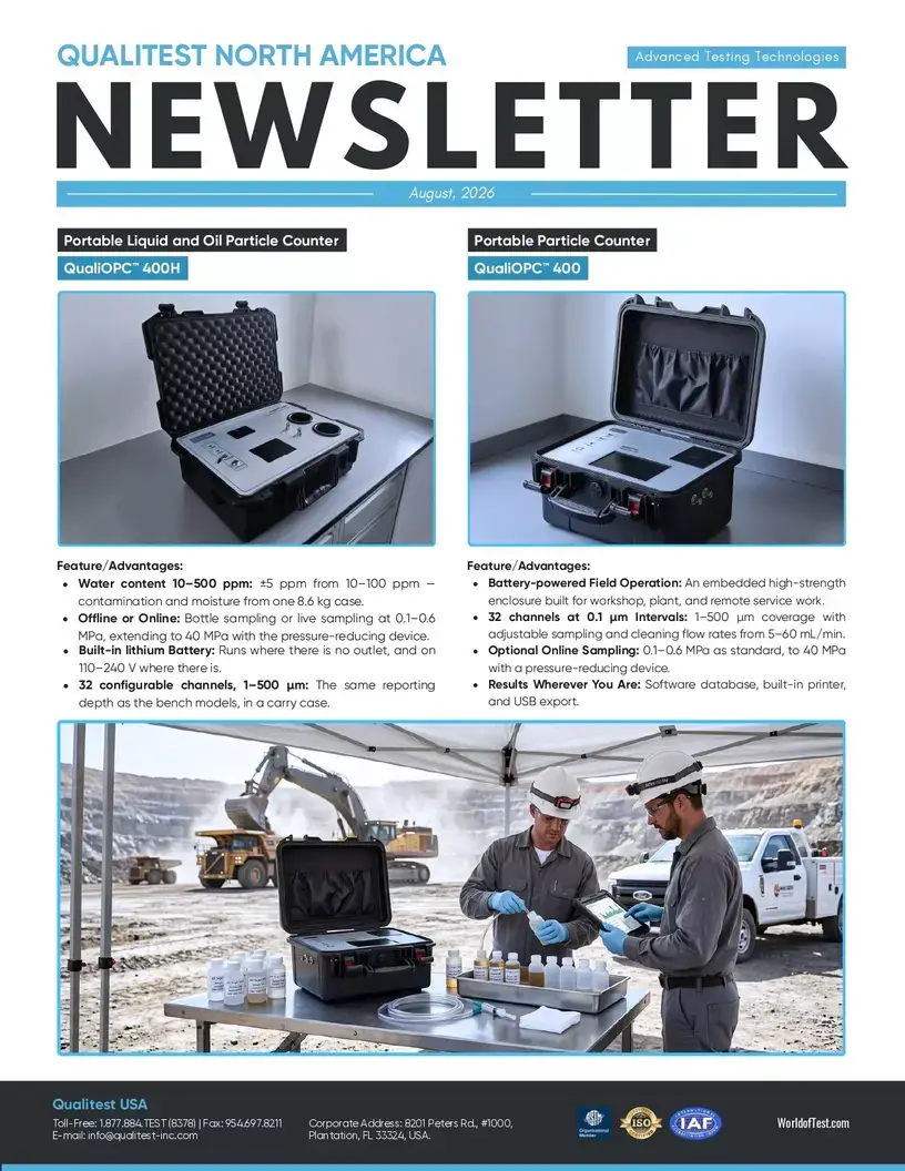Oil Cleanliness, Quantified. From Laboratory Analysis to Continuous Online Monitoring