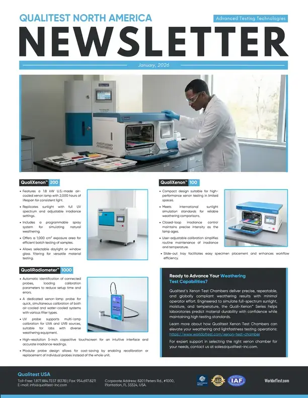 Lista completa de QualitestCâmaras de teste de xenônio