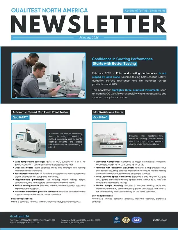 A confiança no desempenho do revestimento começa com melhores testes. Qualitest