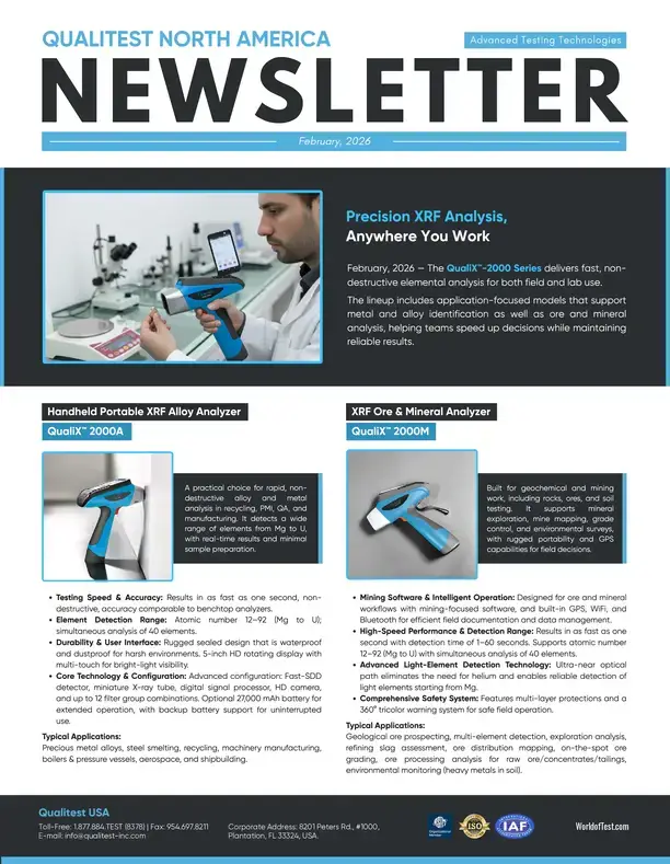 Análise XRF de precisão, em qualquer lugar onde você trabalhe - Qualitest