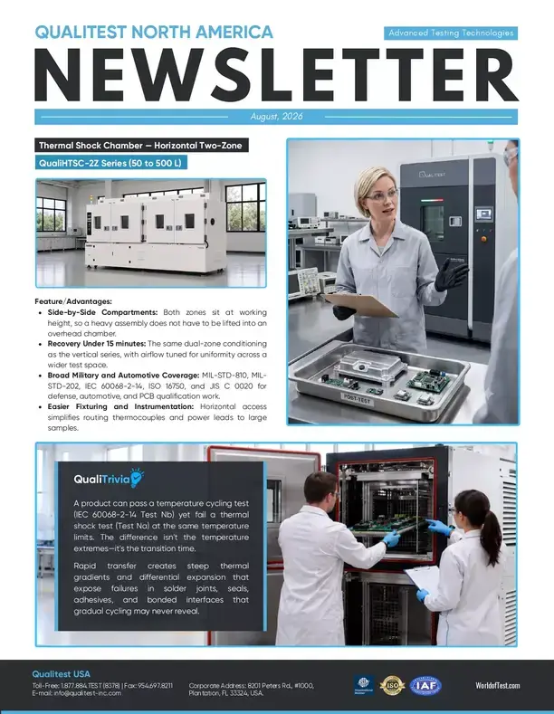 Thermal Shock Testing: Finding Failure Before Your Customer Does - QualiNewsletter #16